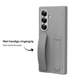 Samsung Galaxy Z Fold 8 Ultra Backcover hoes met Kickstand, Grip Ring en Comfortabele Polsband - Grijs