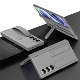 Samsung Galaxy Z Fold 8 Ultra Backcover hoes met Kickstand, Grip Ring en Comfortabele Polsband - Grijs