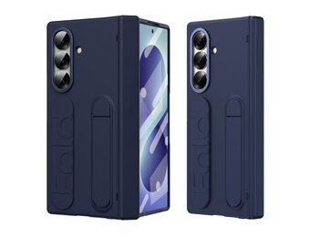 Casety Samsung Galaxy Z Fold 8 Ultra backcover hoes met Kickstand & Polsband - Donkerblauw