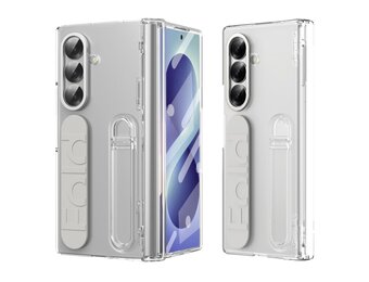 Casety Samsung Galaxy Z Fold 8 Ultra backcover hoes met Kickstand & Polsband - Transparant