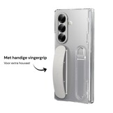 Samsung Galaxy Z Fold 8 Ultra Backcover hoes met Kickstand, Grip Ring en Comfortabele Polsband - Transparant