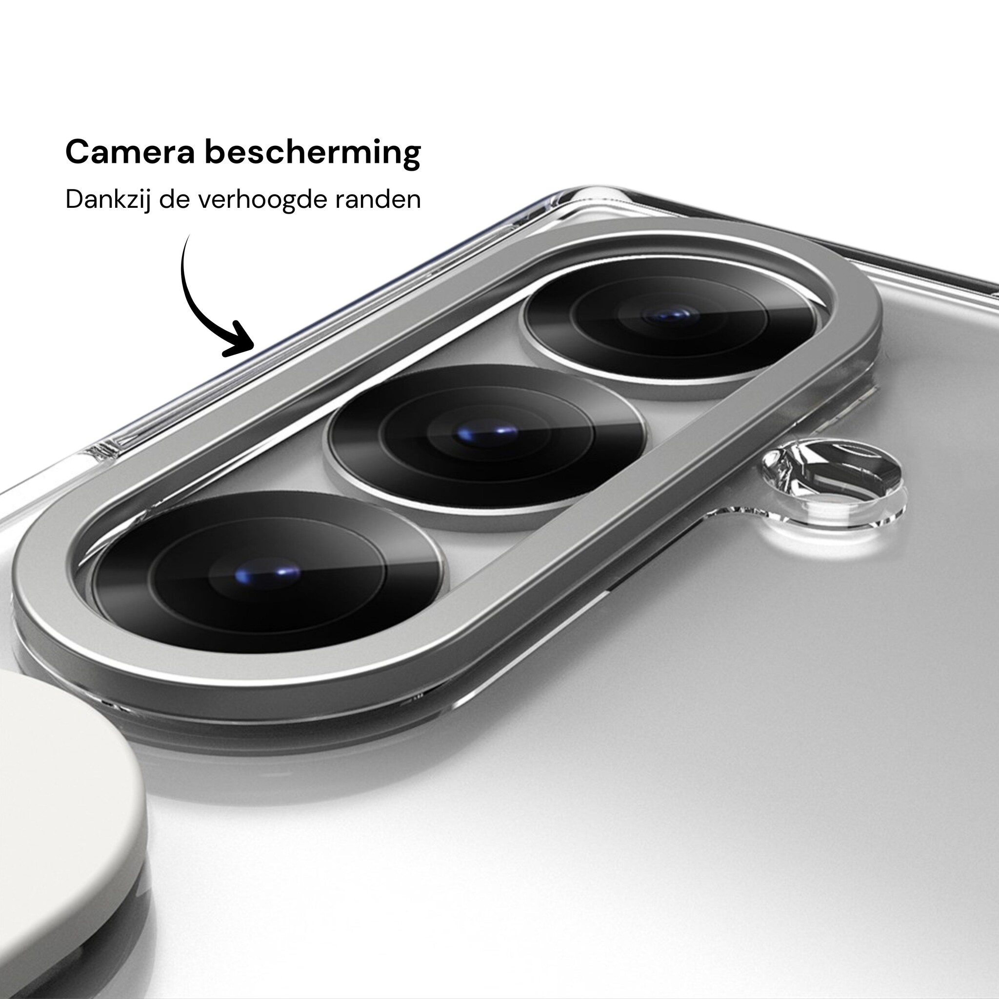 Samsung Galaxy Z Fold 8 Ultra Backcover hoes met Kickstand, Grip Ring en Comfortabele Polsband - Transparant