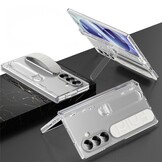Samsung Galaxy Z Fold 8 Ultra Backcover hoes met Kickstand, Grip Ring en Comfortabele Polsband - Transparant