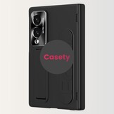 Samsung Galaxy Z Fold 8 Backcover hoes met Kickstand, Grip Ring en Comfortabele Polsband - Zwart