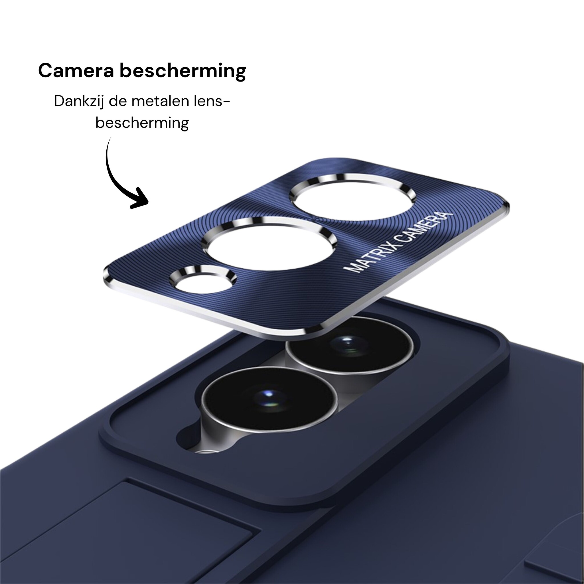 Samsung Galaxy Z Fold 8 Backcover hoes met Kickstand, Grip Ring en Comfortabele Polsband - Donkerblauw