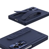 Samsung Galaxy Z Fold 8 Backcover hoes met Kickstand, Grip Ring en Comfortabele Polsband - Donkerblauw