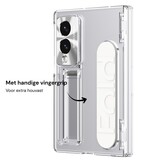 Samsung Galaxy Z Fold 8 Backcover hoes met Kickstand, Grip Ring en Comfortabele Polsband - Transparant