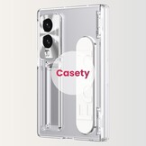 Samsung Galaxy Z Fold 8 Backcover hoes met Kickstand, Grip Ring en Comfortabele Polsband - Transparant