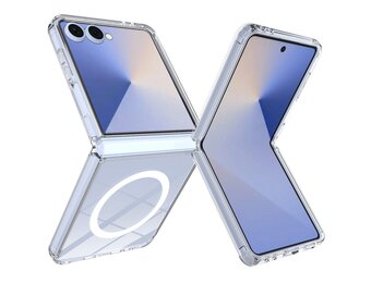 Casety Samsung Galaxy Z Flip 8 - Backcover hoes met MagSafe ondersteuning - Transparant