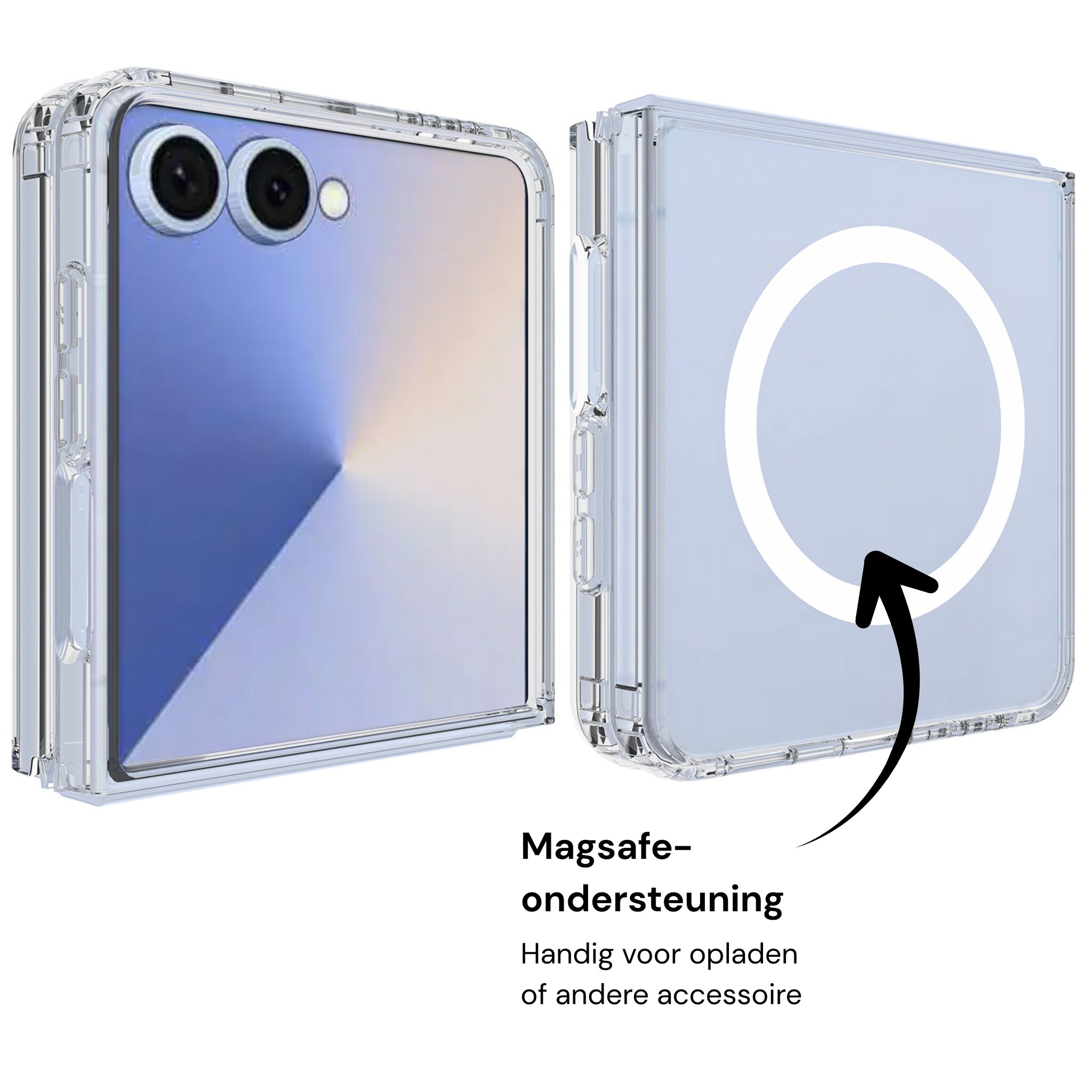 Samsung Galaxy Z Flip 8 Backcover hoes met MagSafe ondersteuning - Transparant