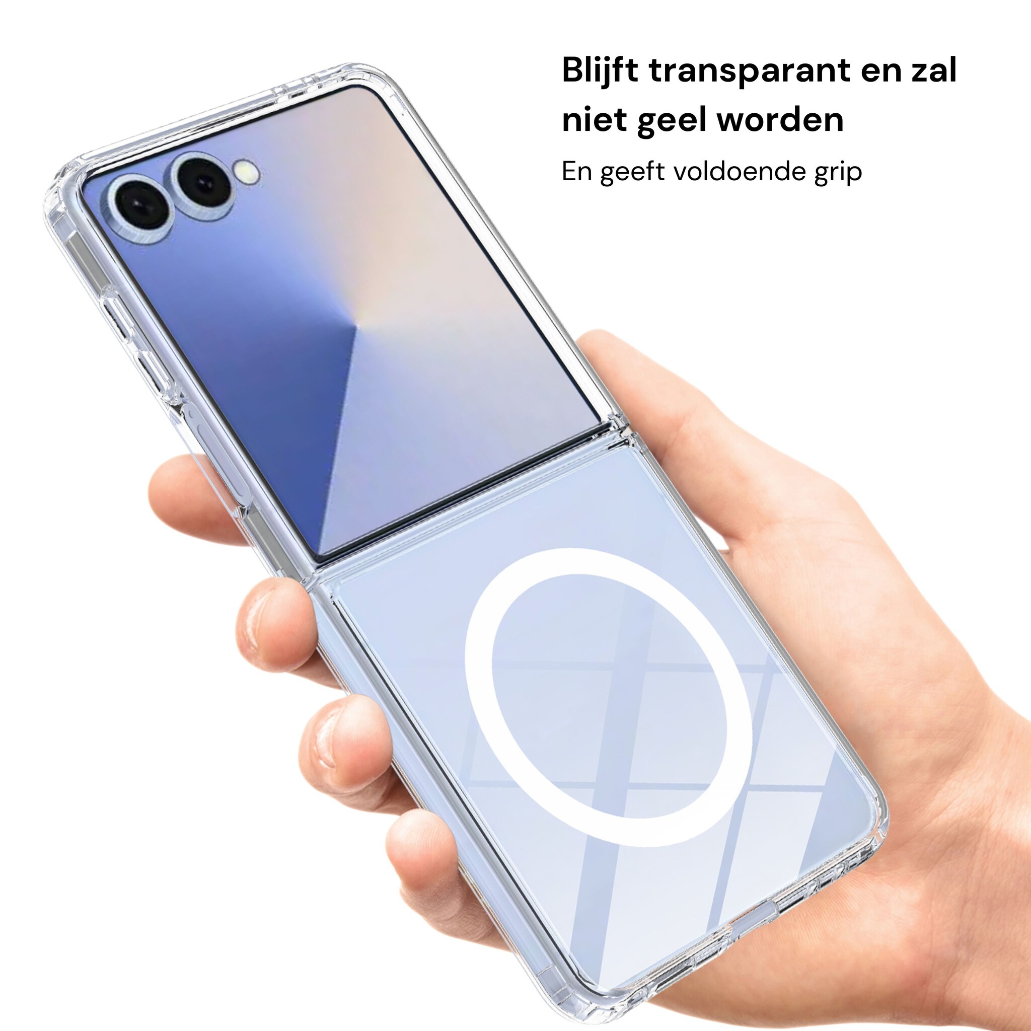 Samsung Galaxy Z Flip 8 Backcover hoes met MagSafe ondersteuning - Transparant
