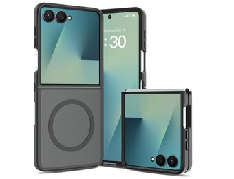 Casety Samsung Galaxy Z Flip 8 slank backcover hoesje met MagSafe ondersteuning - Zwart