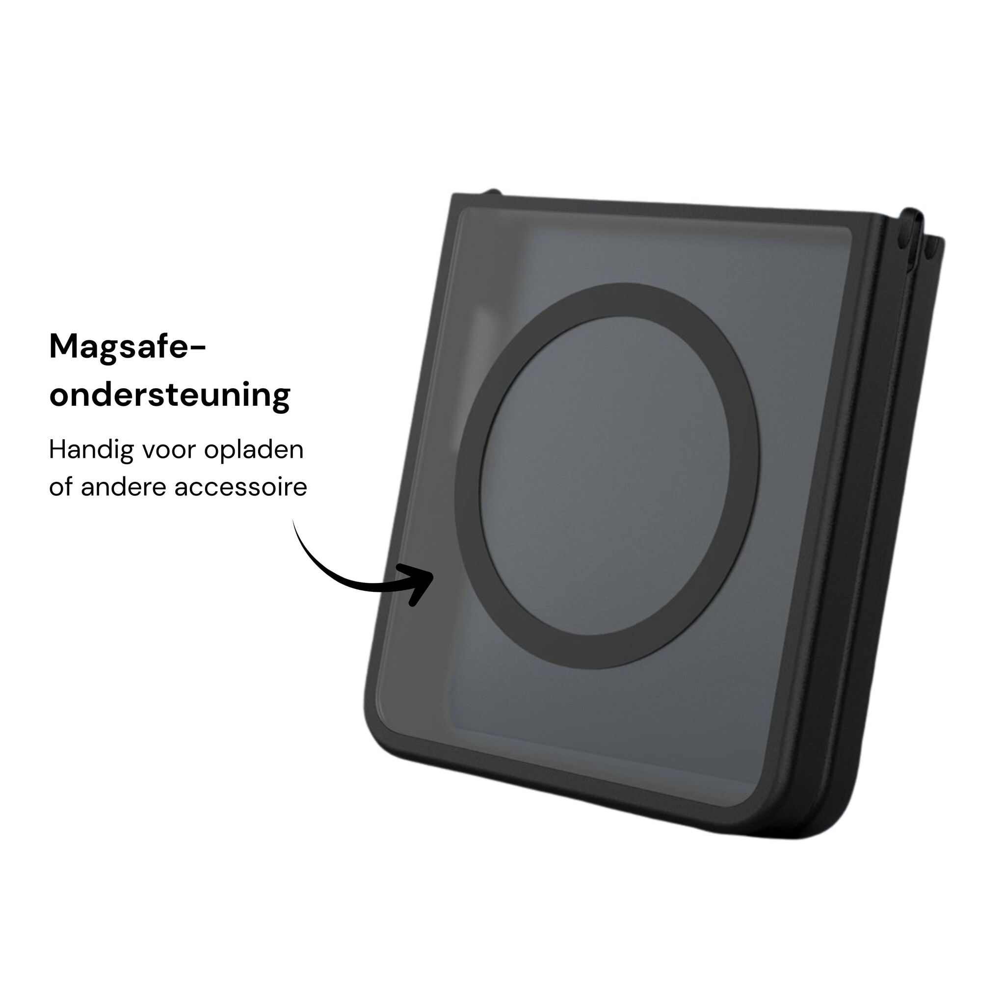 Samsung Galaxy Z Flip 8 hoesje slanke backcover met volledige MagSafe ondersteuning - Zwart