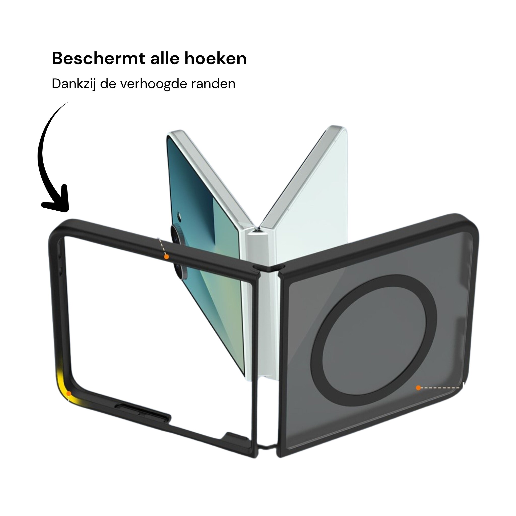 Samsung Galaxy Z Flip 8 hoesje slanke backcover met volledige MagSafe ondersteuning - Zwart