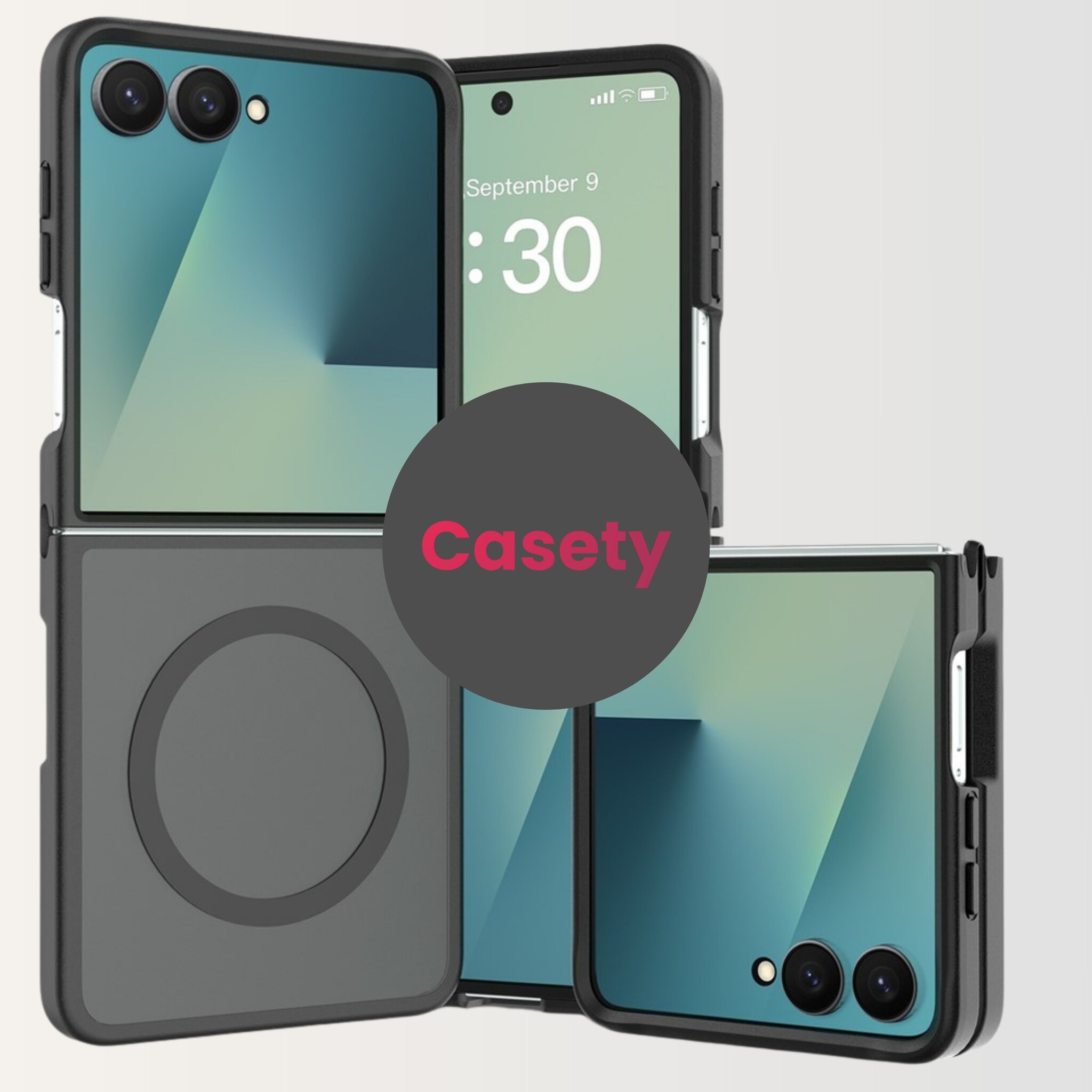 Samsung Galaxy Z Flip 8 hoesje slanke backcover met volledige MagSafe ondersteuning - Zwart