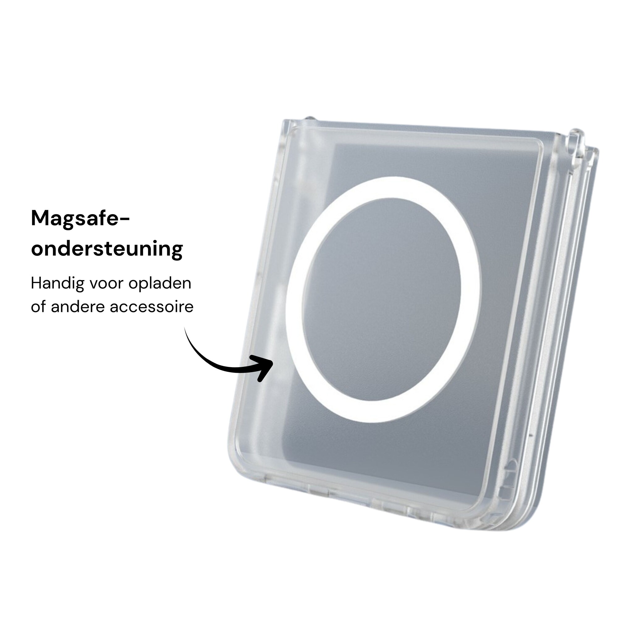 Samsung Galaxy Z Flip 8 hoesje slanke backcover met volledige MagSafe ondersteuning - Transparant