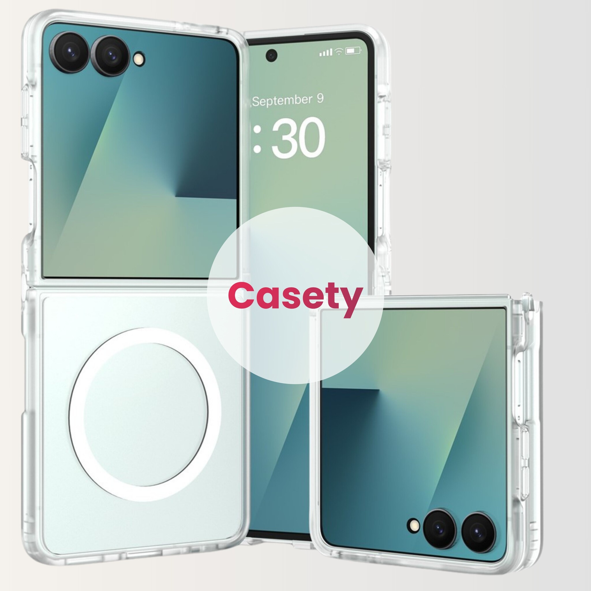 Samsung Galaxy Z Flip 8 hoesje slanke backcover met volledige MagSafe ondersteuning - Transparant
