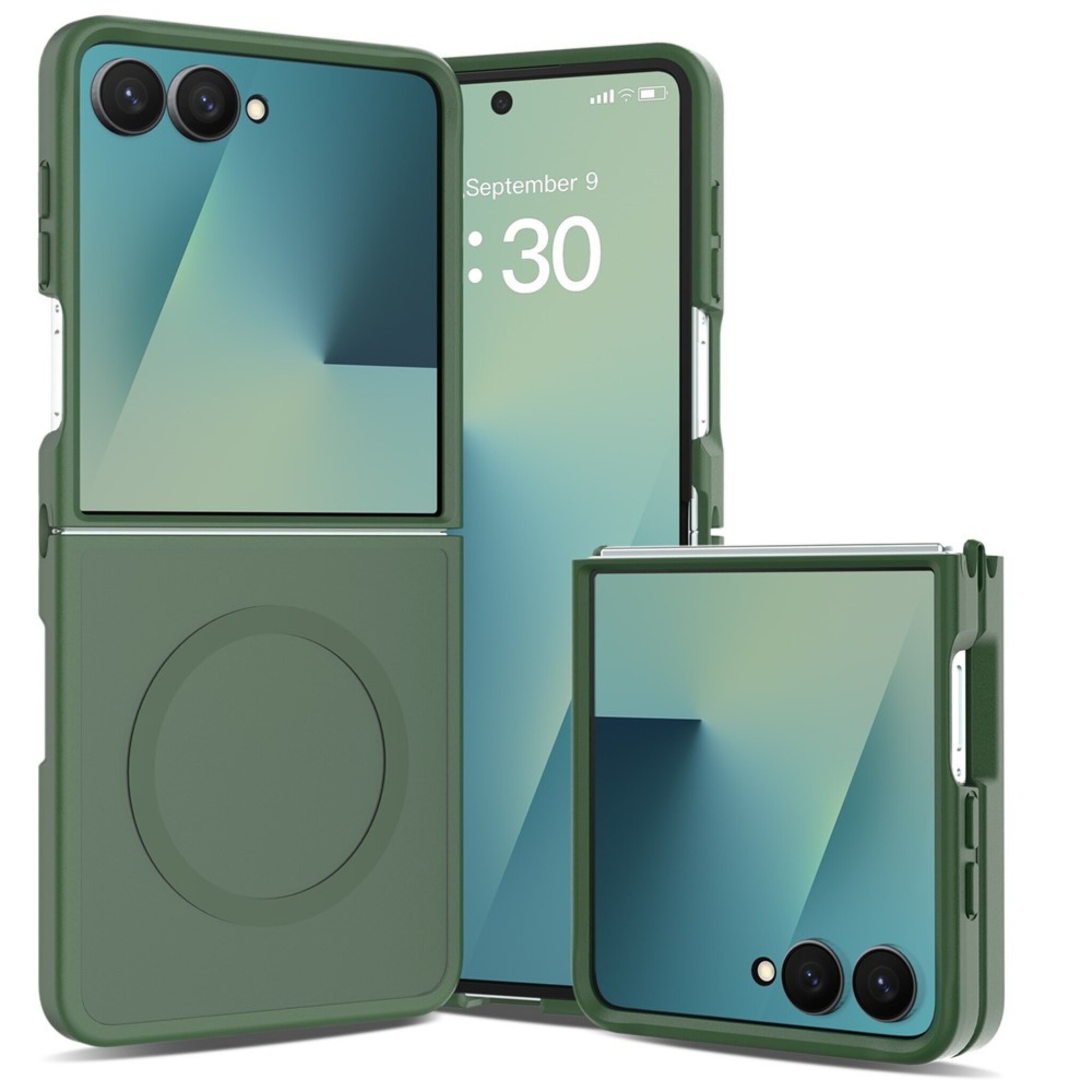 Samsung Galaxy Z Flip 8 hoesje slanke backcover met volledige MagSafe ondersteuning - Groen
