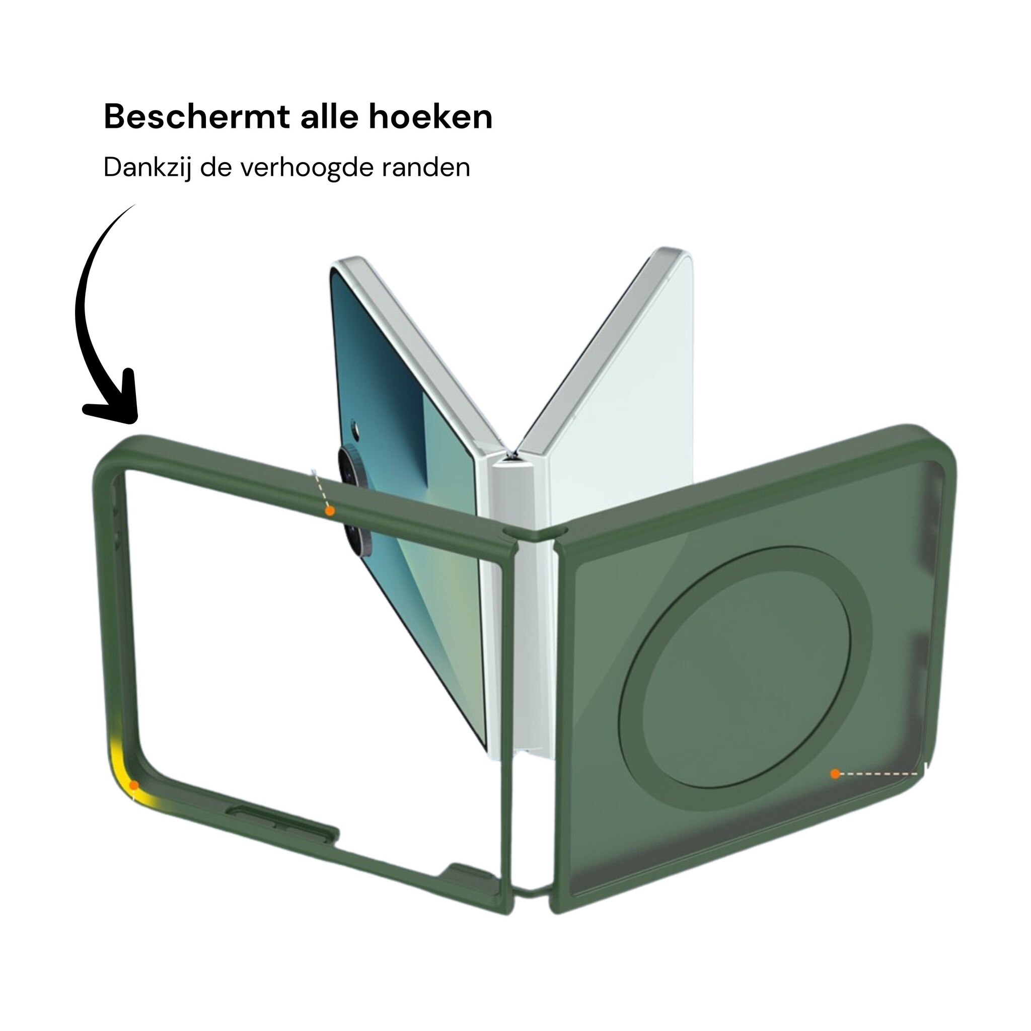 Samsung Galaxy Z Flip 8 hoesje slanke backcover met volledige MagSafe ondersteuning - Groen