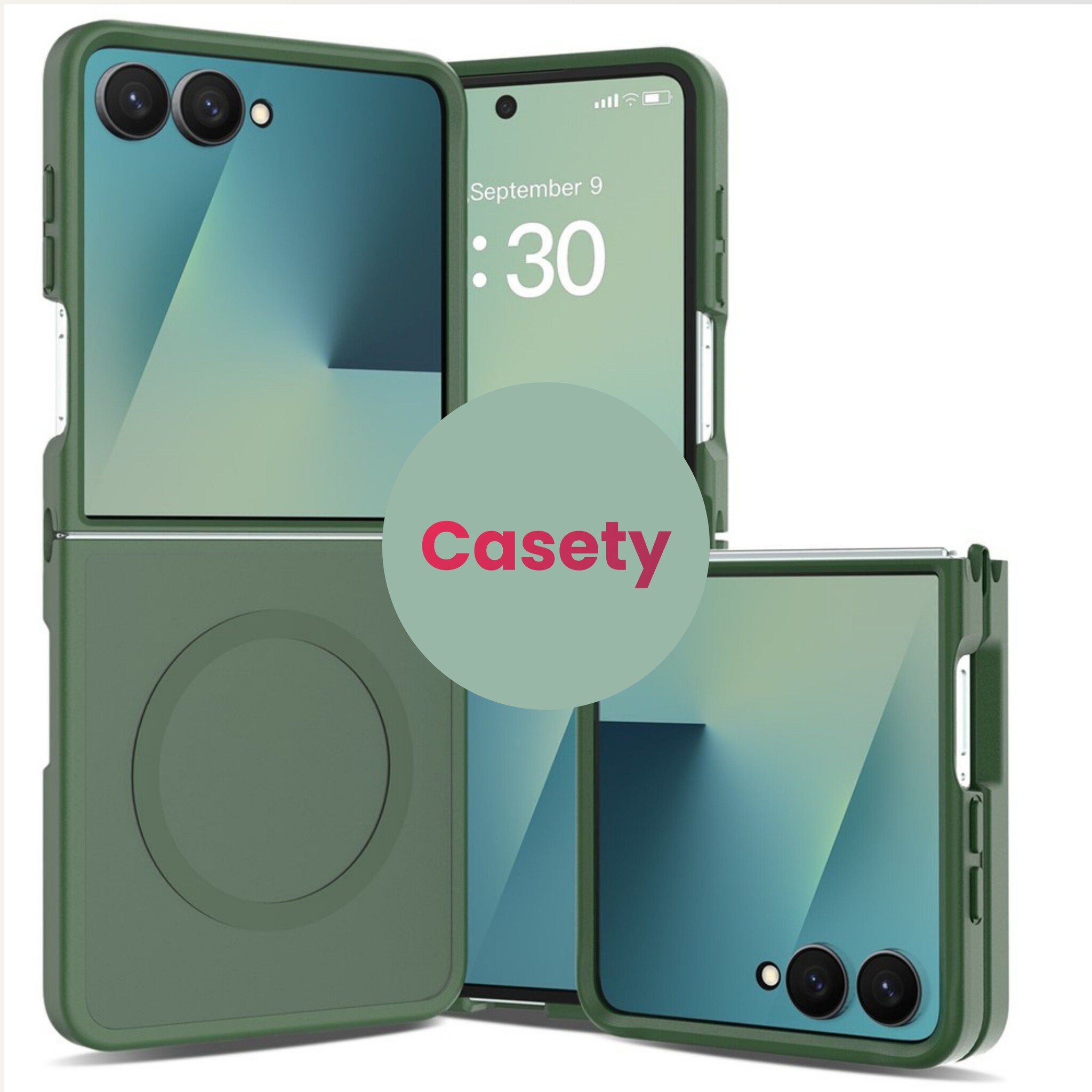 Samsung Galaxy Z Flip 8 hoesje slanke backcover met volledige MagSafe ondersteuning - Groen