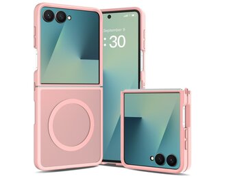 Casety Samsung Galaxy Z Flip 8 slank backcover hoesje met MagSafe ondersteuning - Lichtroze