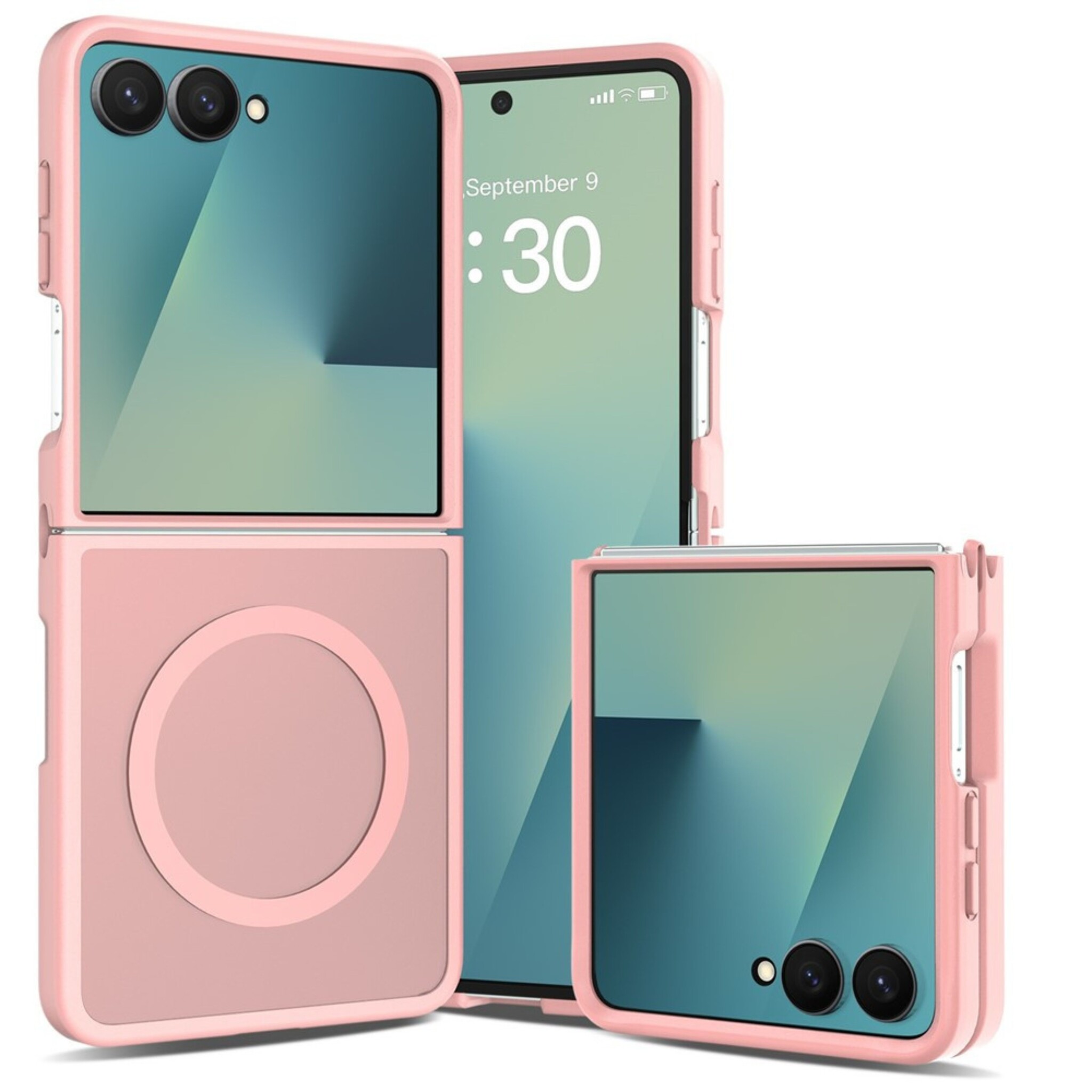 Samsung Galaxy Z Flip 8 hoesje slanke backcover met volledige MagSafe ondersteuning - Lichtroze
