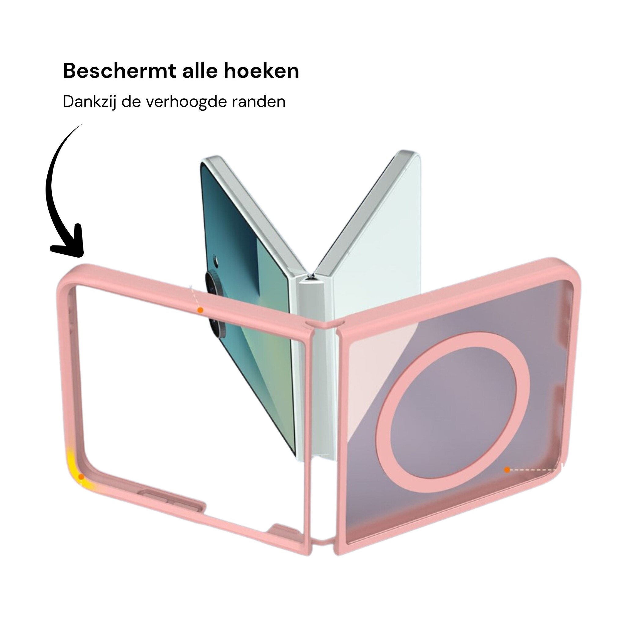Samsung Galaxy Z Flip 8 hoesje slanke backcover met volledige MagSafe ondersteuning - Lichtroze