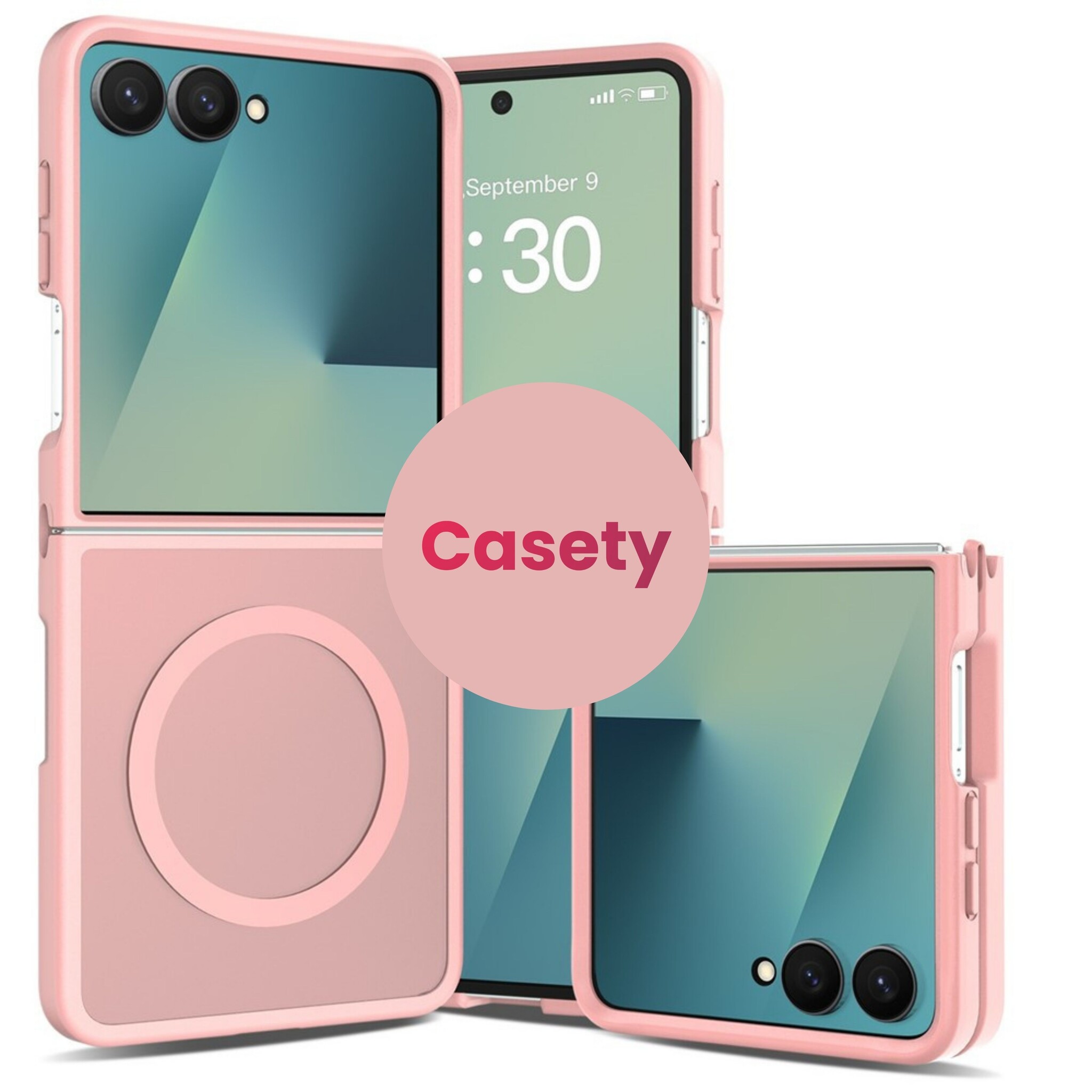 Samsung Galaxy Z Flip 8 hoesje slanke backcover met volledige MagSafe ondersteuning - Lichtroze