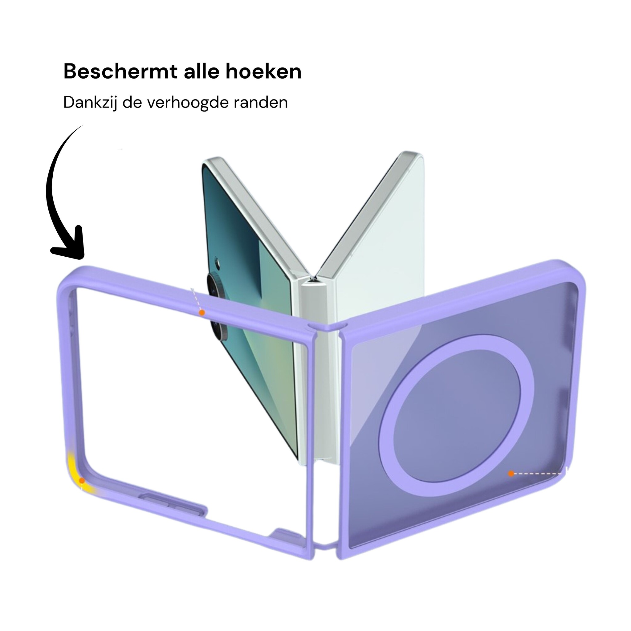 Samsung Galaxy Z Flip 8 hoesje slanke backcover met volledige MagSafe ondersteuning - Lila