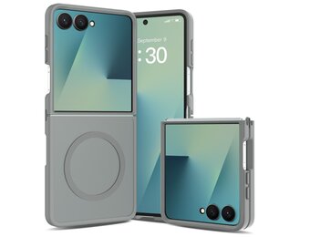 Casety Samsung Galaxy Z Flip 8 slank backcover hoesje met MagSafe ondersteuning - Grijs