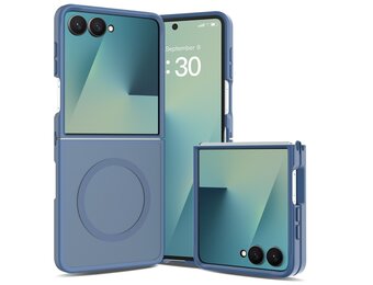 Casety Samsung Galaxy Z Flip 8 slank backcover hoesje met MagSafe ondersteuning - Blauw
