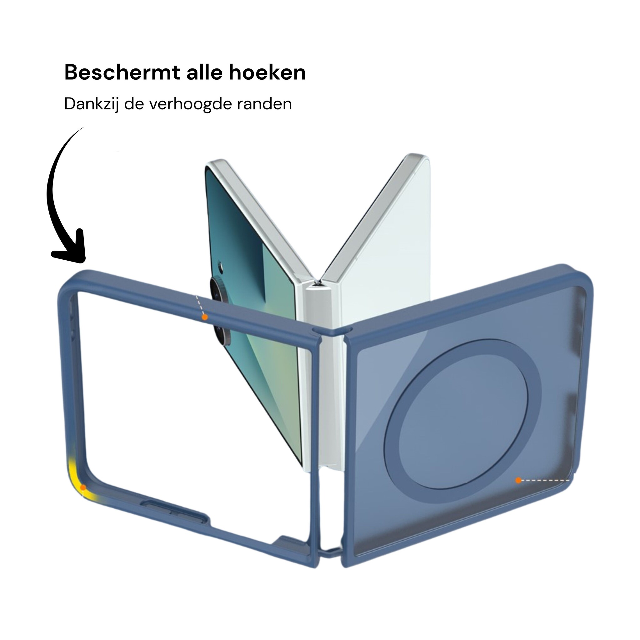 Samsung Galaxy Z Flip 8 hoesje slanke backcover met volledige MagSafe ondersteuning - Blauw