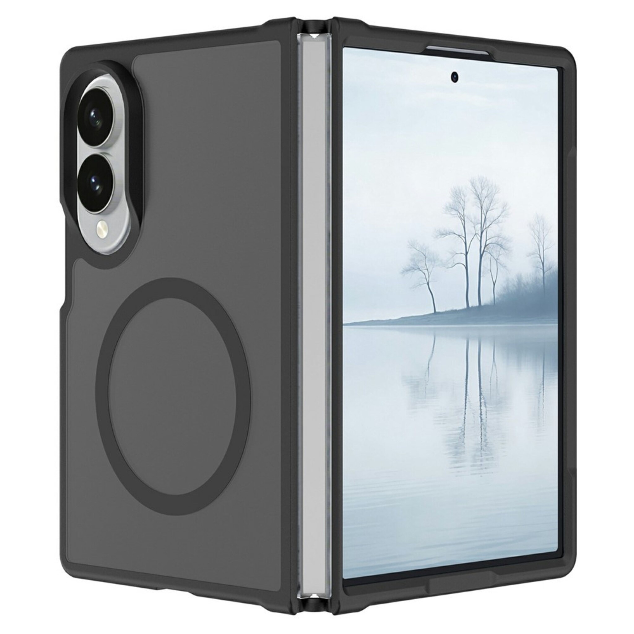 Samsung Galaxy Z Fold 8 hoesje slanke backcover met volledige MagSafe ondersteuning - Zwart