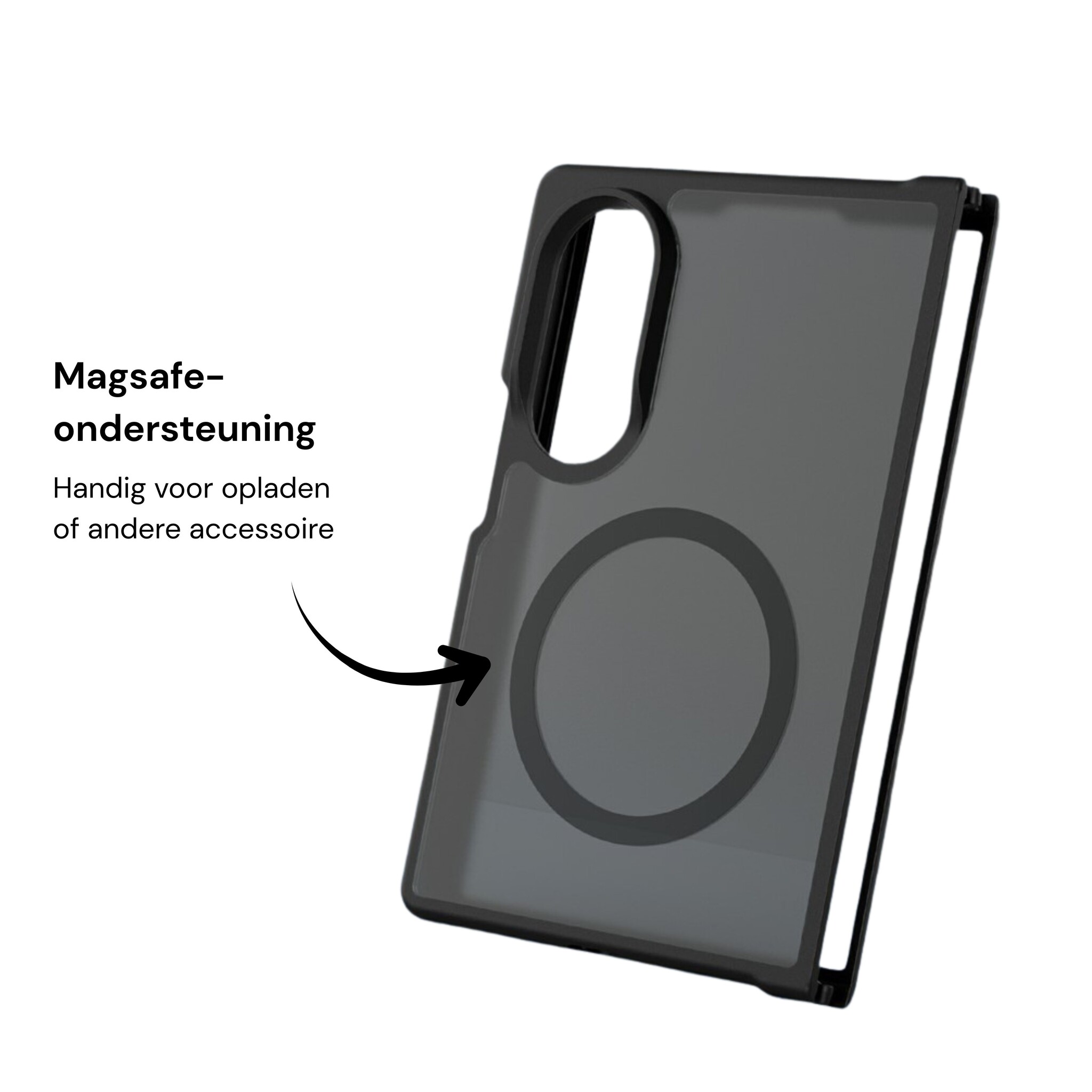 Samsung Galaxy Z Fold 8 hoesje slanke backcover met volledige MagSafe ondersteuning - Zwart