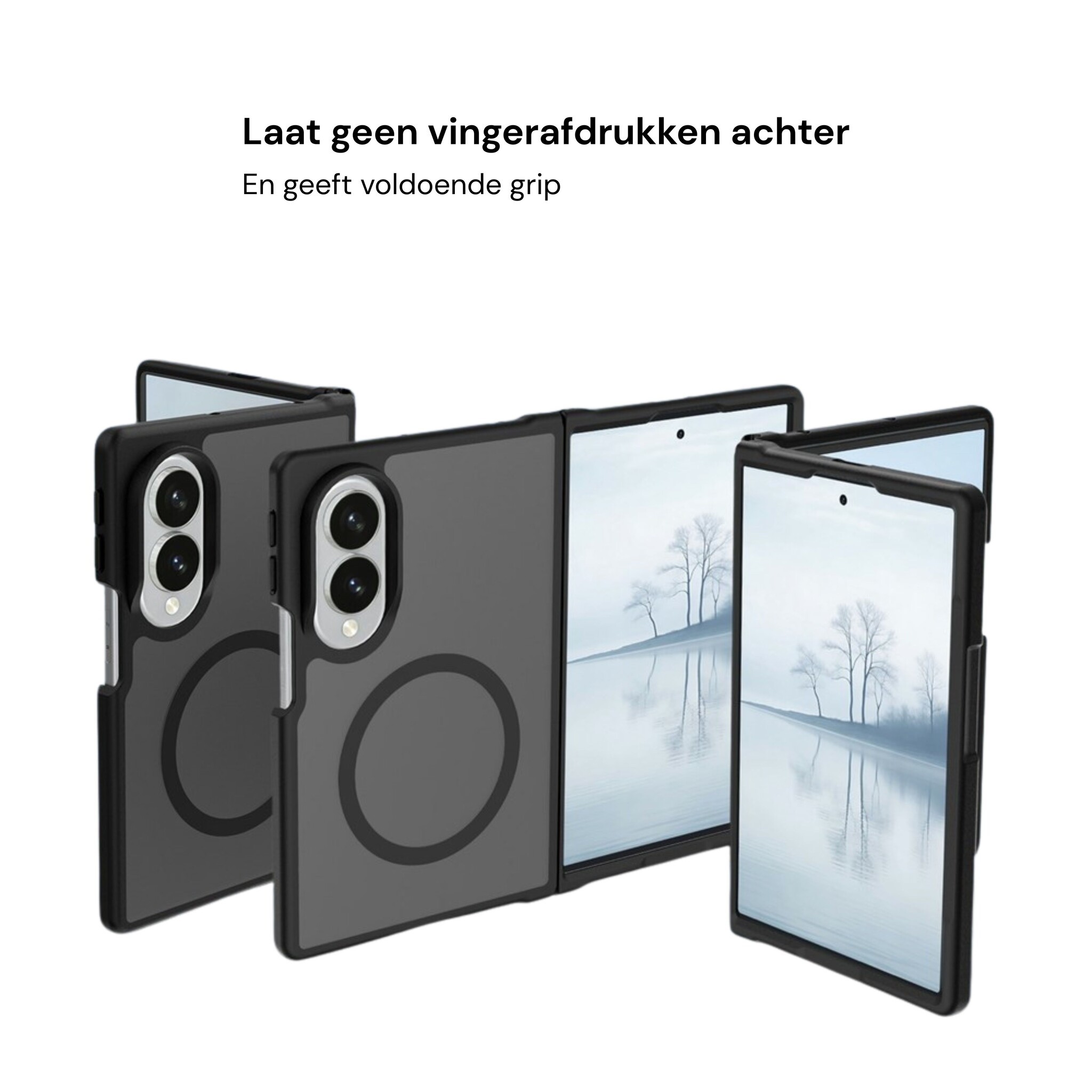 Samsung Galaxy Z Fold 8 hoesje slanke backcover met volledige MagSafe ondersteuning - Zwart