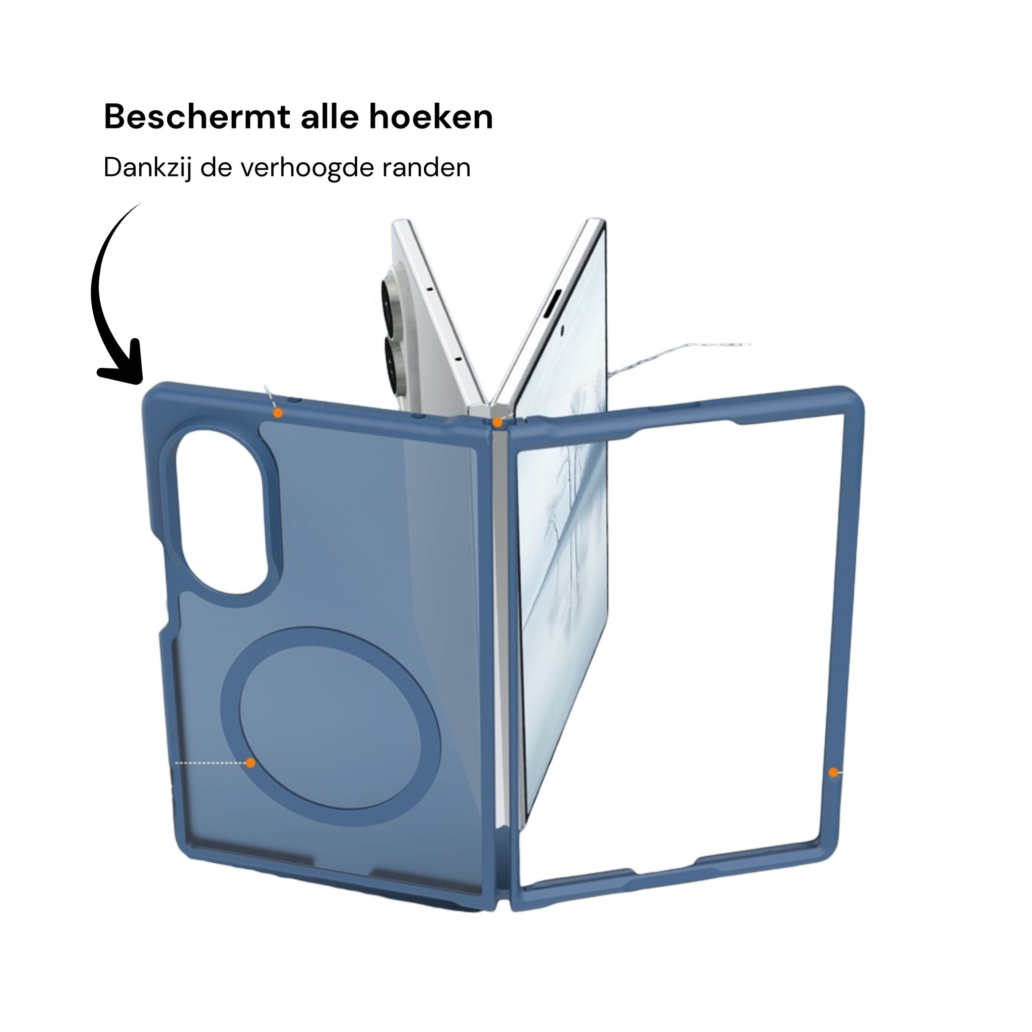 Samsung Galaxy Z Fold 8 hoesje slanke backcover met volledige MagSafe ondersteuning - Blauw