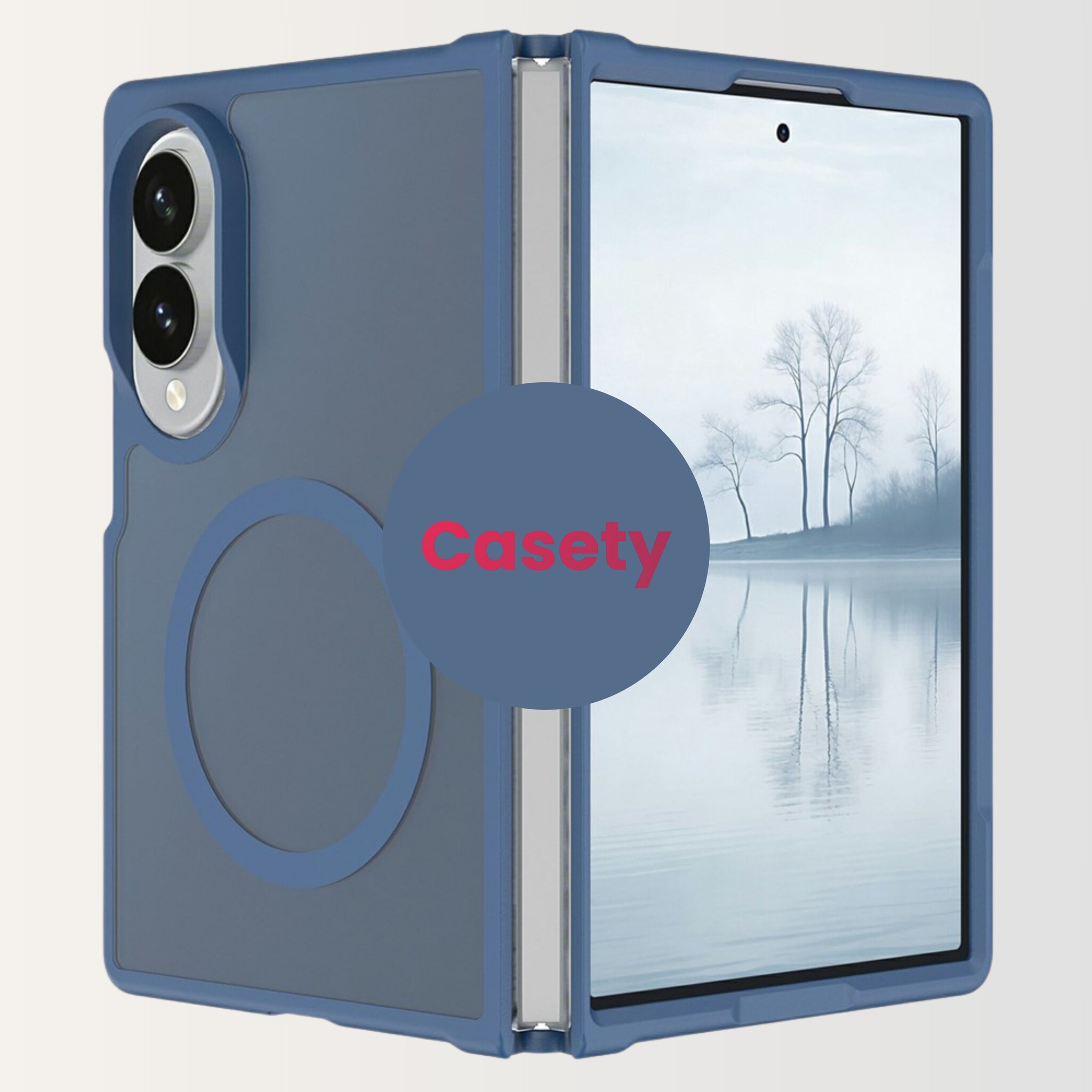 Samsung Galaxy Z Fold 8 hoesje slanke backcover met volledige MagSafe ondersteuning - Blauw