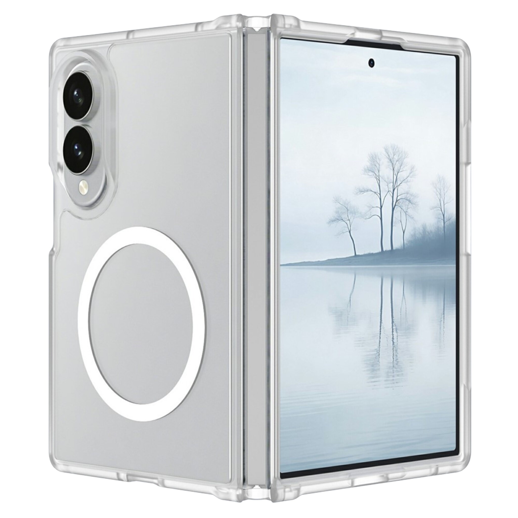 Samsung Galaxy Z Fold 8 hoesje slanke backcover met volledige MagSafe ondersteuning - Transparant