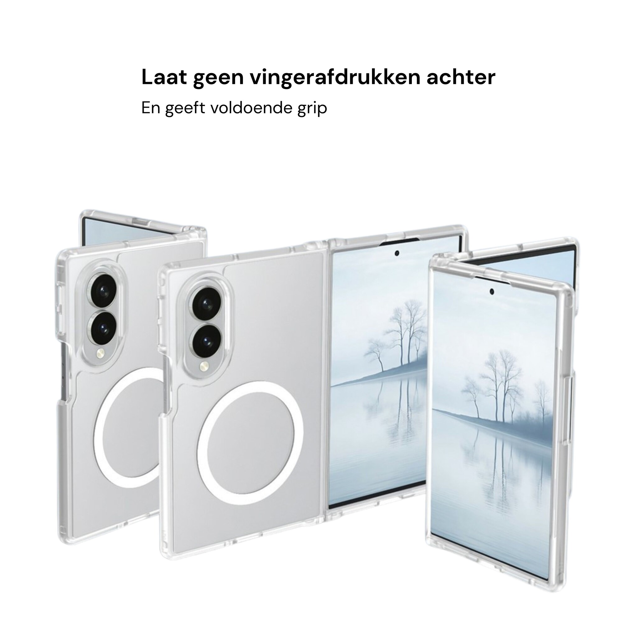 Samsung Galaxy Z Fold 8 hoesje slanke backcover met volledige MagSafe ondersteuning - Transparant
