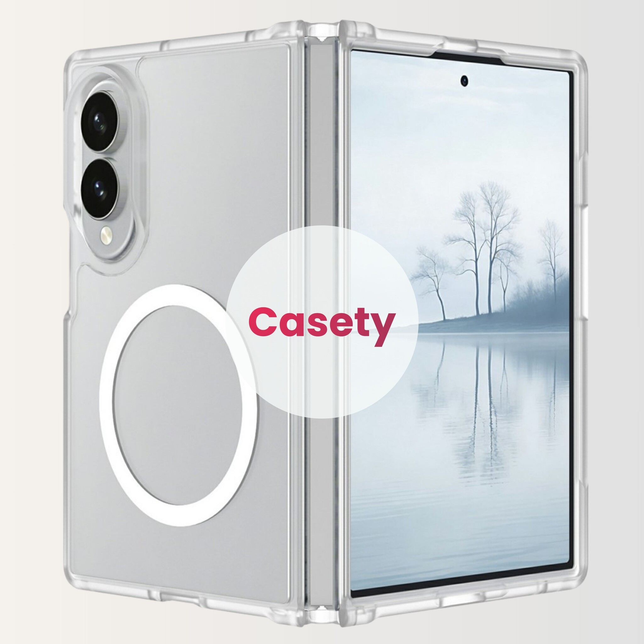 Samsung Galaxy Z Fold 8 hoesje slanke backcover met volledige MagSafe ondersteuning - Transparant