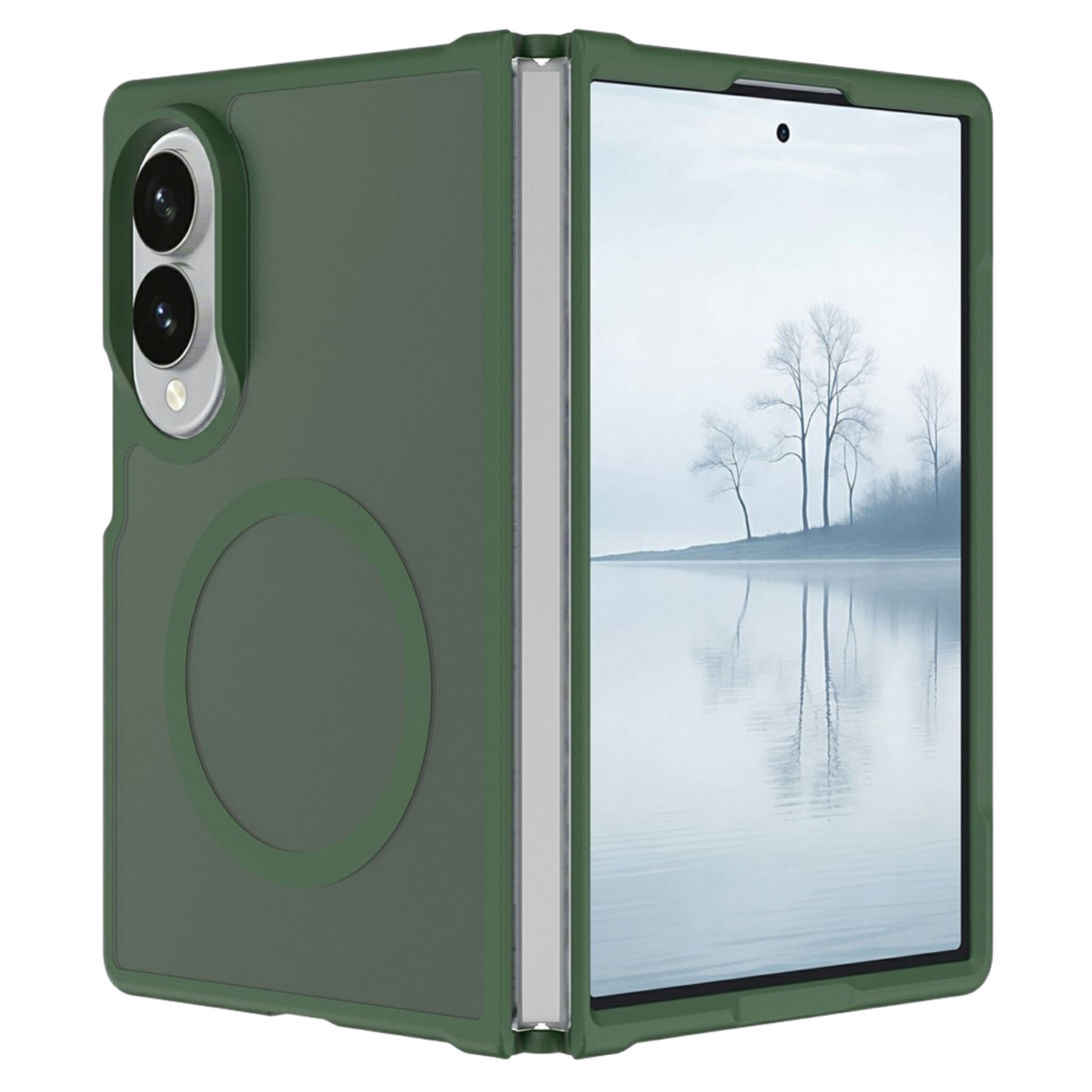 Samsung Galaxy Z Fold 8 hoesje slanke backcover met volledige MagSafe ondersteuning - Groen