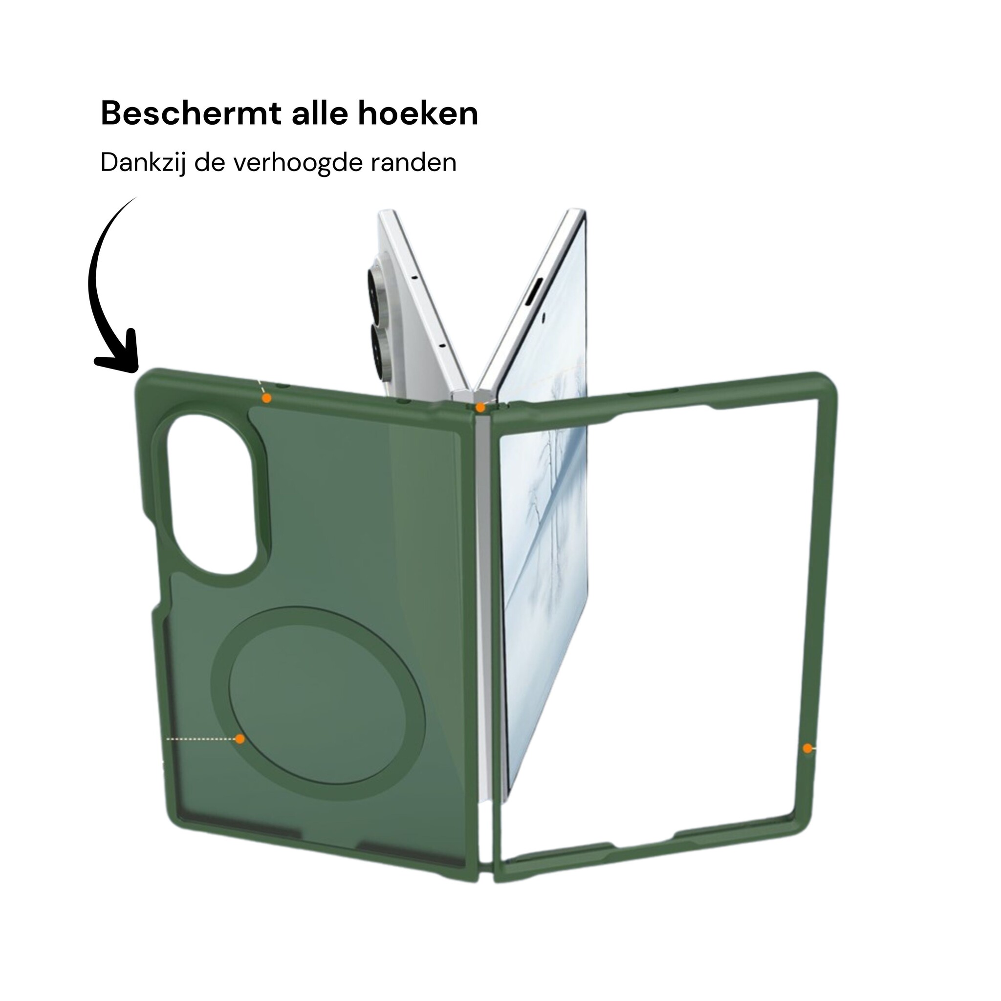 Samsung Galaxy Z Fold 8 hoesje slanke backcover met volledige MagSafe ondersteuning - Groen