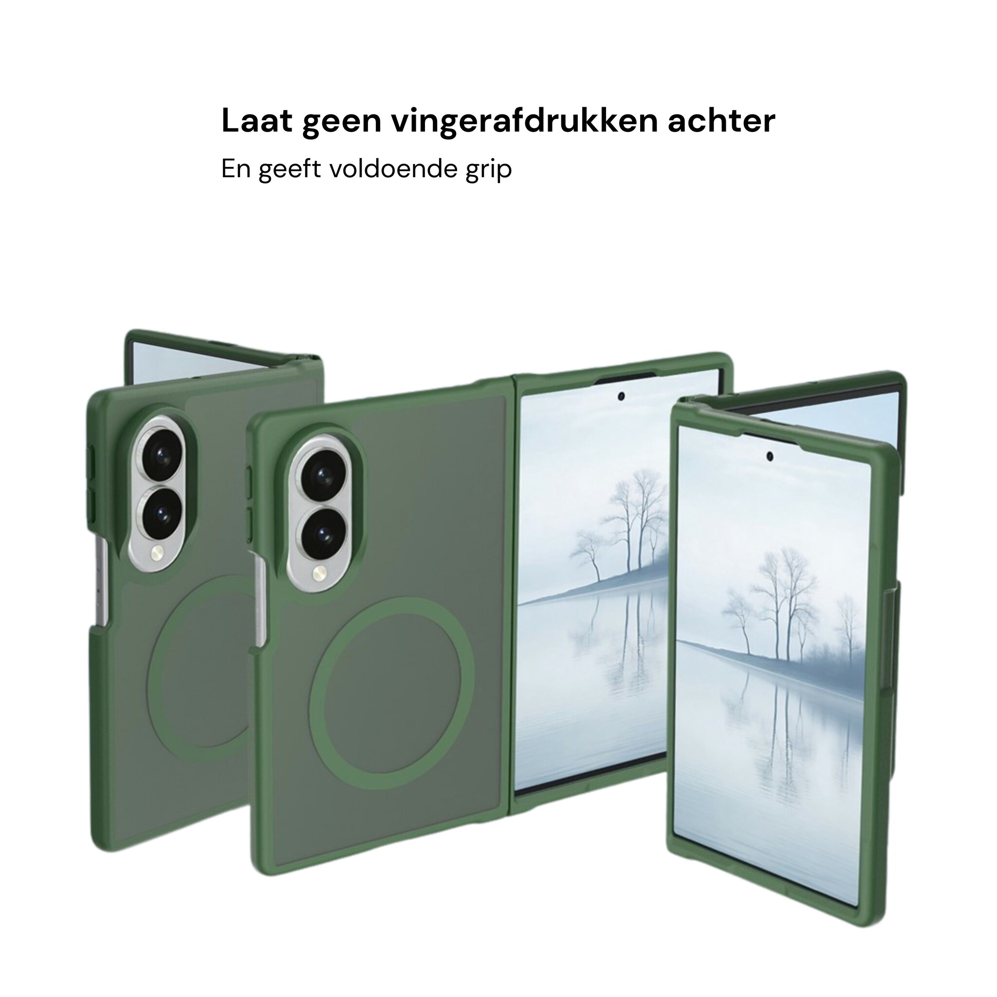 Samsung Galaxy Z Fold 8 hoesje slanke backcover met volledige MagSafe ondersteuning - Groen