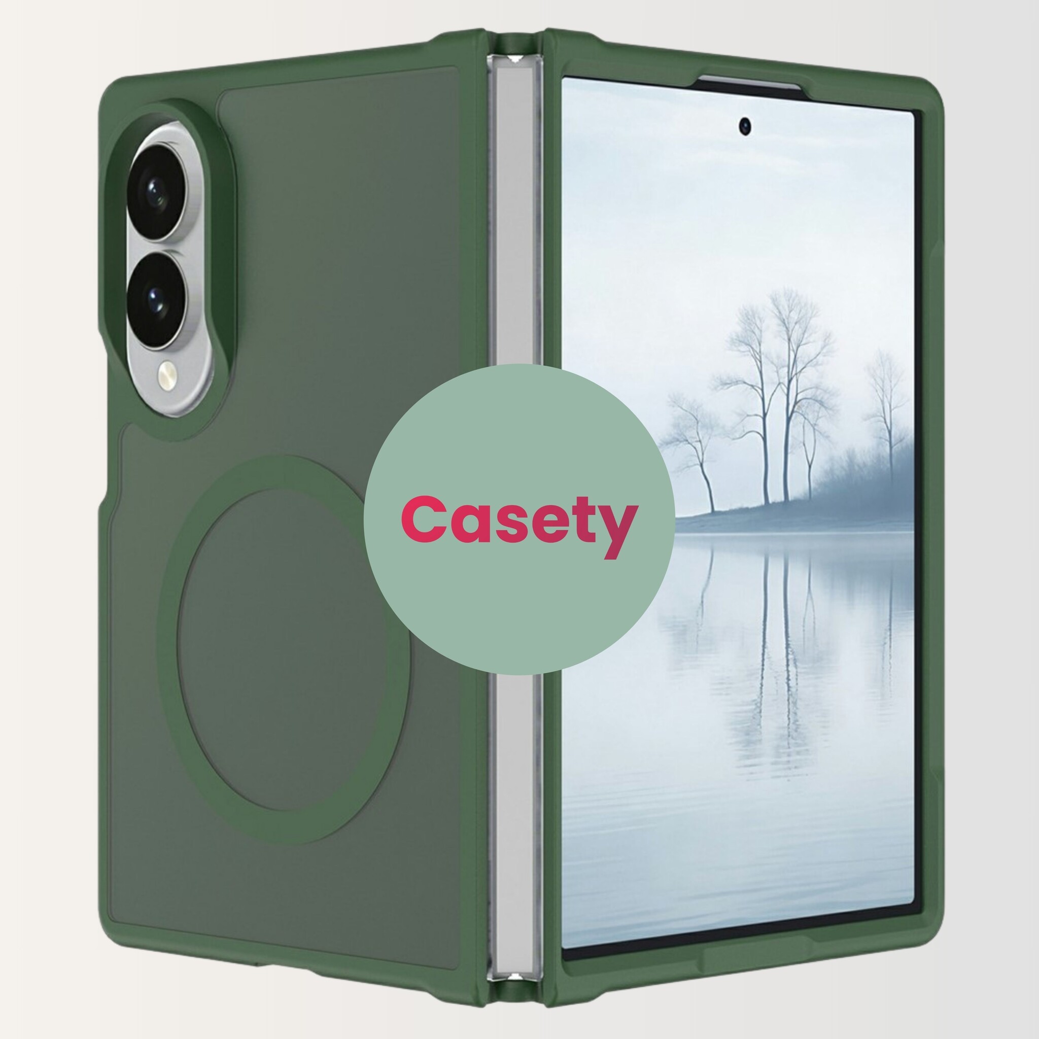 Samsung Galaxy Z Fold 8 hoesje slanke backcover met volledige MagSafe ondersteuning - Groen