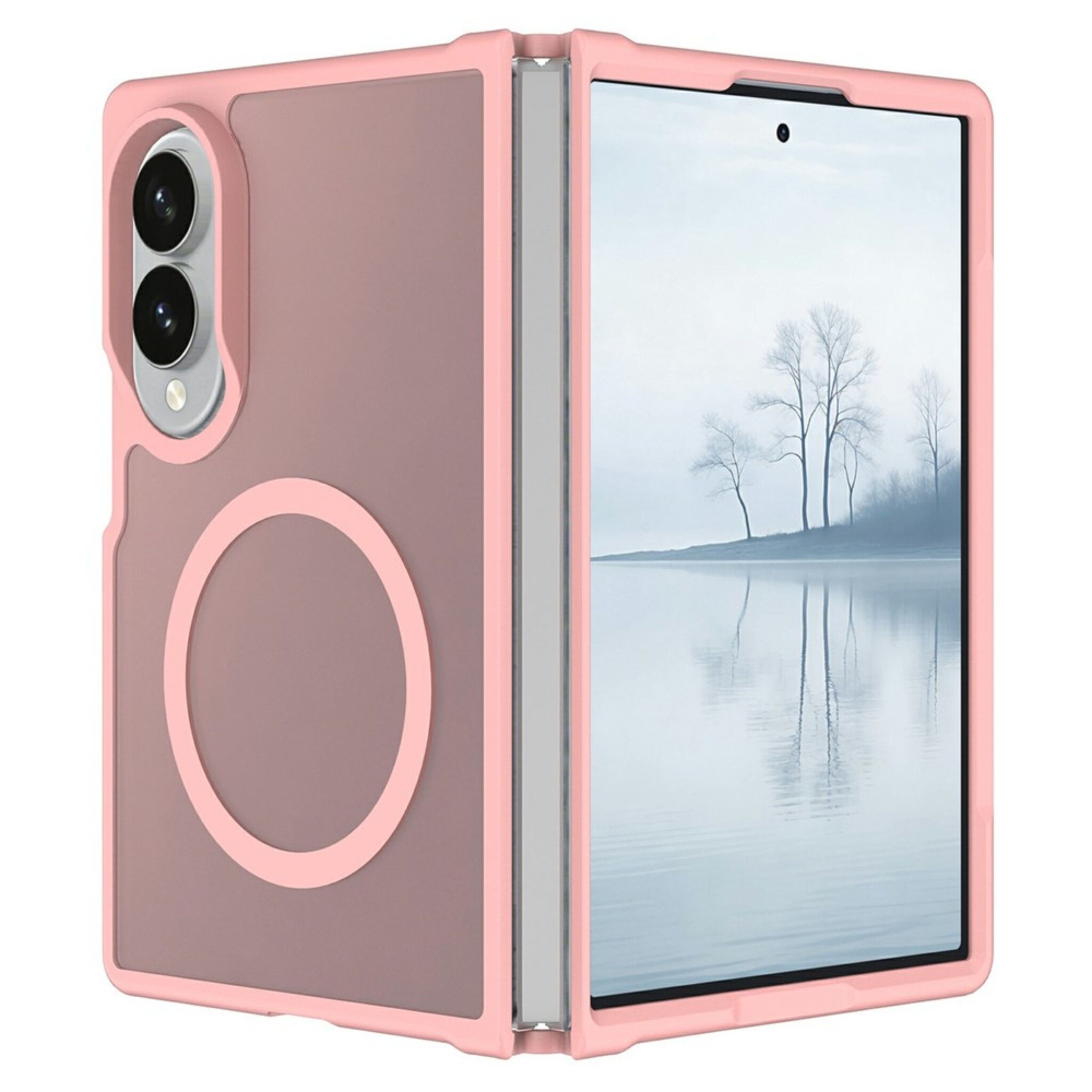 Samsung Galaxy Z Fold 8 hoesje slanke backcover met volledige MagSafe ondersteuning - Lichtroze