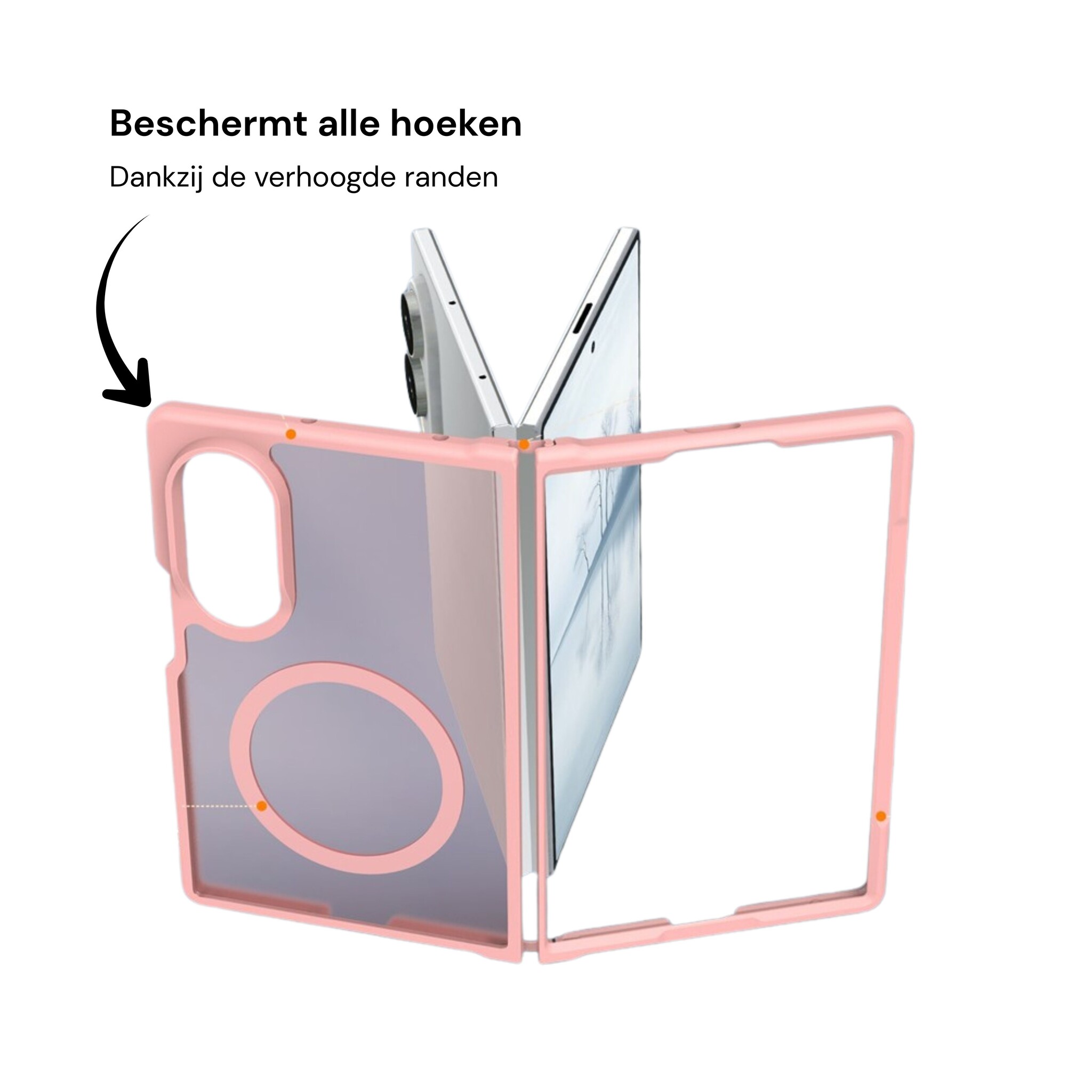 Samsung Galaxy Z Fold 8 hoesje slanke backcover met volledige MagSafe ondersteuning - Lichtroze