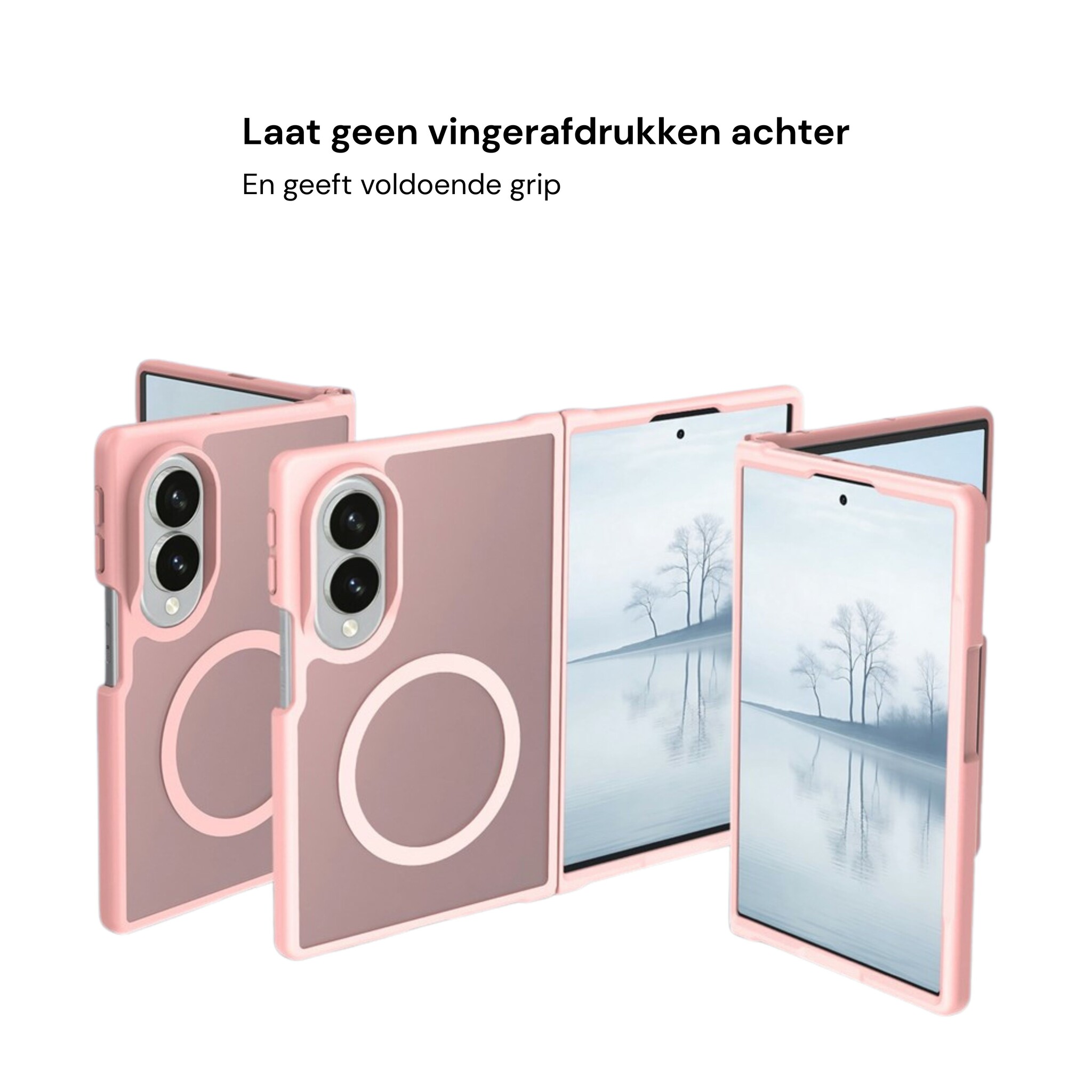 Samsung Galaxy Z Fold 8 hoesje slanke backcover met volledige MagSafe ondersteuning - Lichtroze
