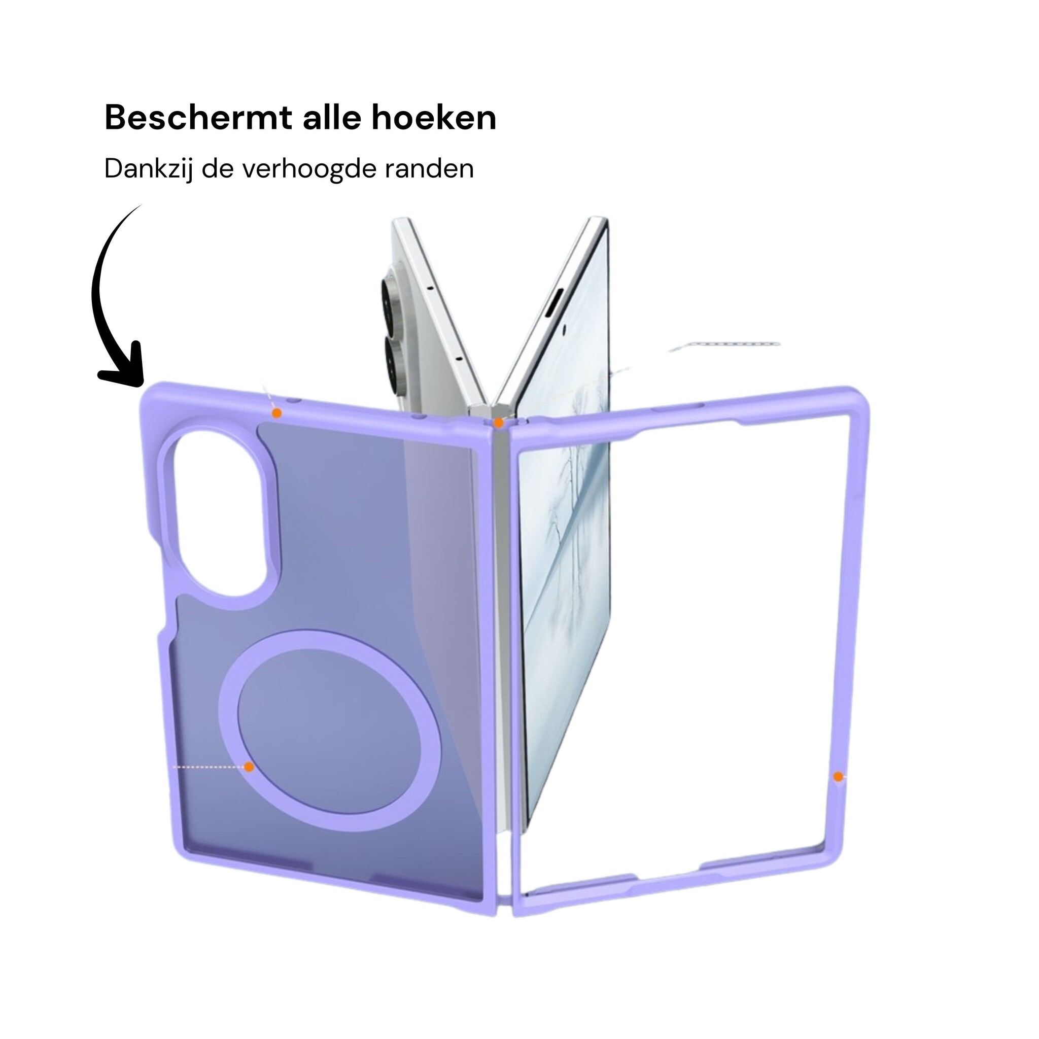 Samsung Galaxy Z Fold 8 hoesje slanke backcover met volledige MagSafe ondersteuning - Lila