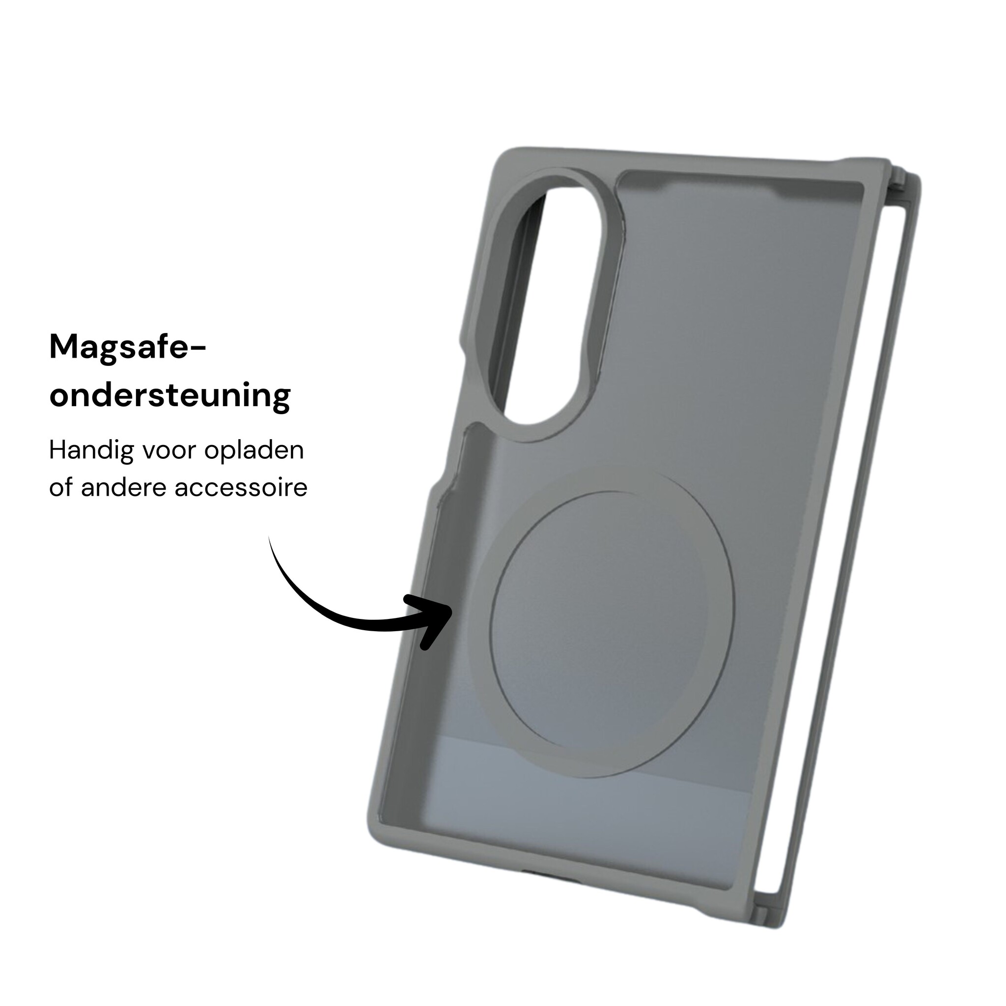Samsung Galaxy Z Fold 8 hoesje slanke backcover met volledige MagSafe ondersteuning - Grijs