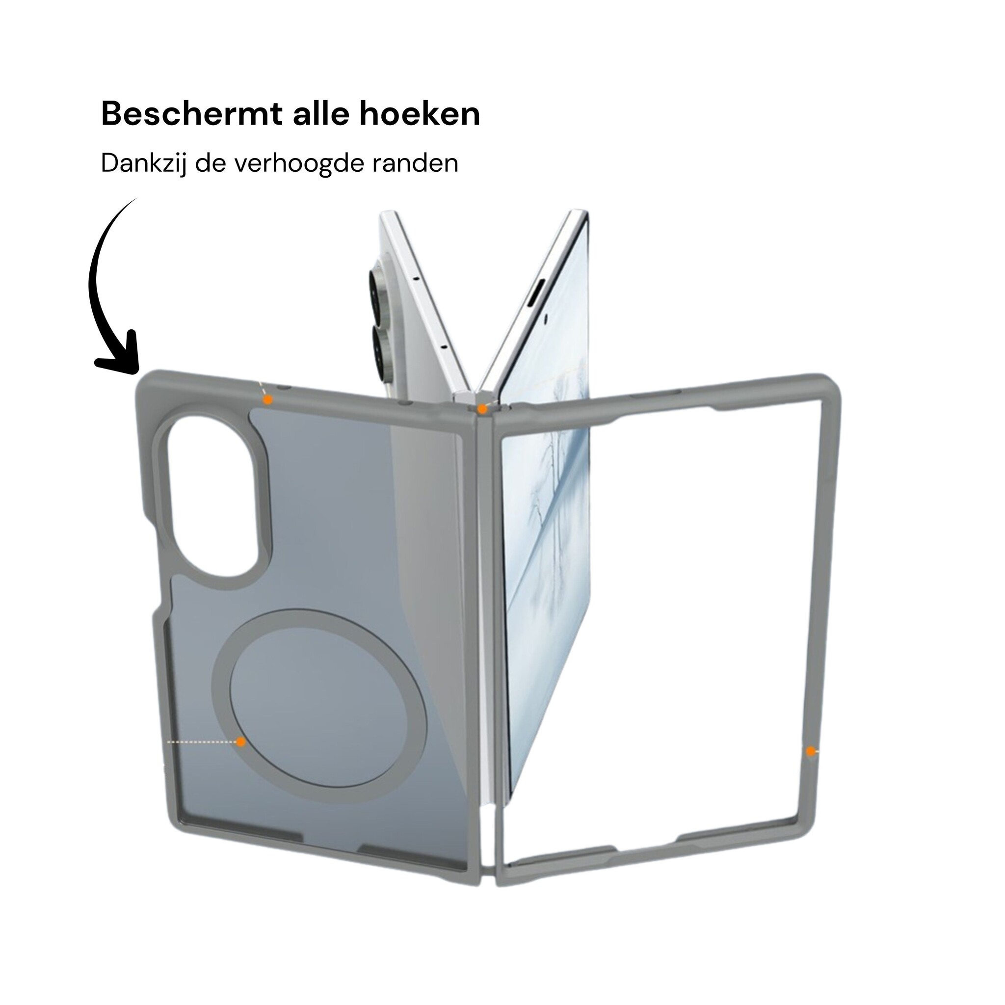 Samsung Galaxy Z Fold 8 hoesje slanke backcover met volledige MagSafe ondersteuning - Grijs